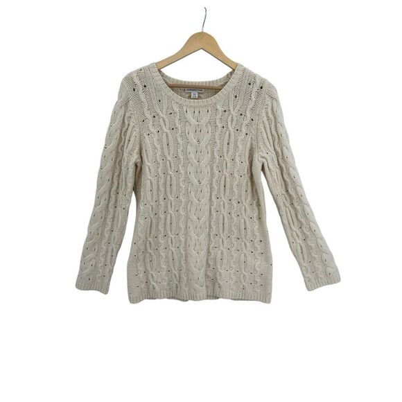 Coldwater Creek Cable Sweater Womens Size XL 18 Cabincore Cozycore Minimalist‎ - Picture 1 of 10